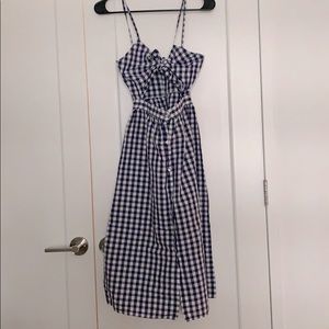 Zara Gingham Cut Out Midi dress